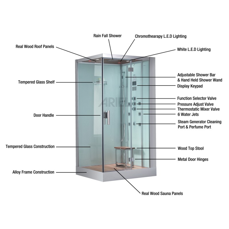 Platinum DZ959F8L Steam Shower-White